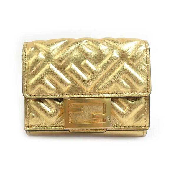 FENDI Gold Leather Wallet - Picture 1 of 5